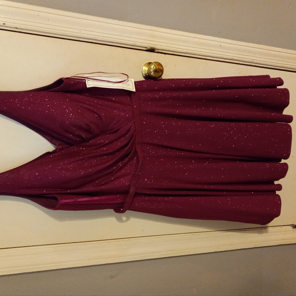 Dave and Johnny 16w womens burgundy formal dress